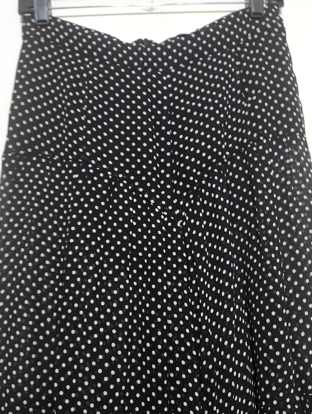 Zara Zw Collection Polka Dot Wide-Leg Semi-sheer Tiered High Waist Pants Sz-M - Picture 10 of 15